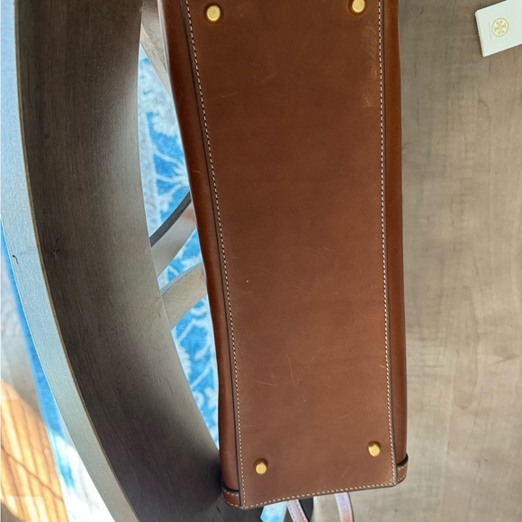 Tory Burch Walker Basket Weave Satchel 14.5” x 10.5” - Picture 6 of 10